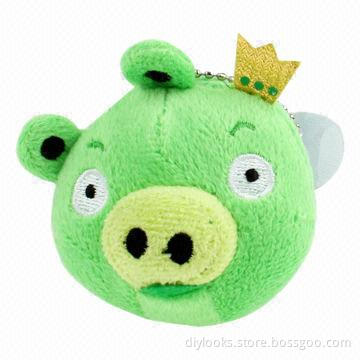 Wholesale Green Pig Style Plush Toy with Suction Cup